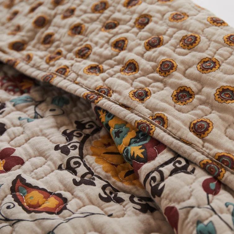 Andorra Medallion Cotton Reversible Quilt Set