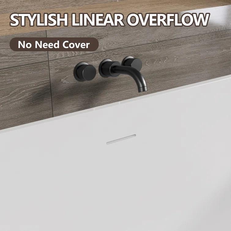 ZEAFIVE WZ48-GW59-R 59" X 30" Freestanding Corner Soaking Acrylic Bathtub