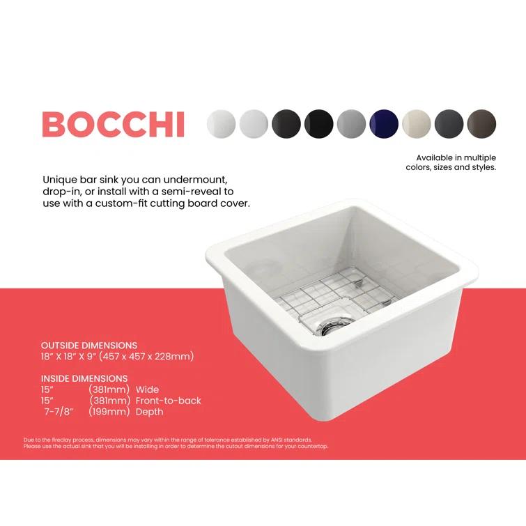 Sotto 18'' L Single Bowl Fireclay Kitchen Sink