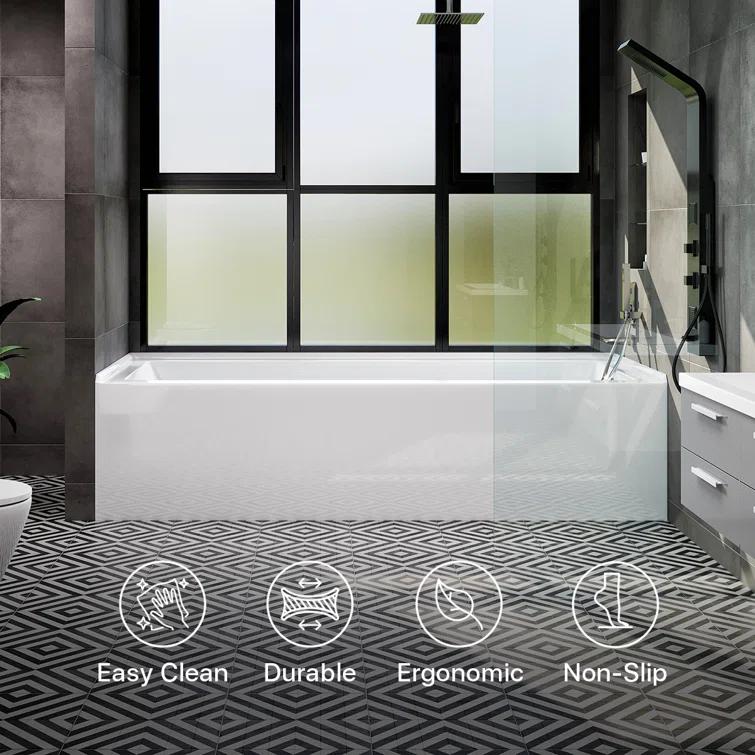 Nova 60'' x 32'' Alcove / Tile In Soaking Acrylic Bathtub