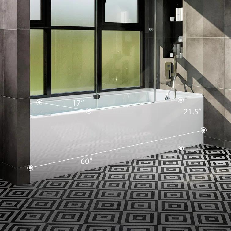Nova 60'' x 32'' Alcove / Tile In Soaking Acrylic Bathtub