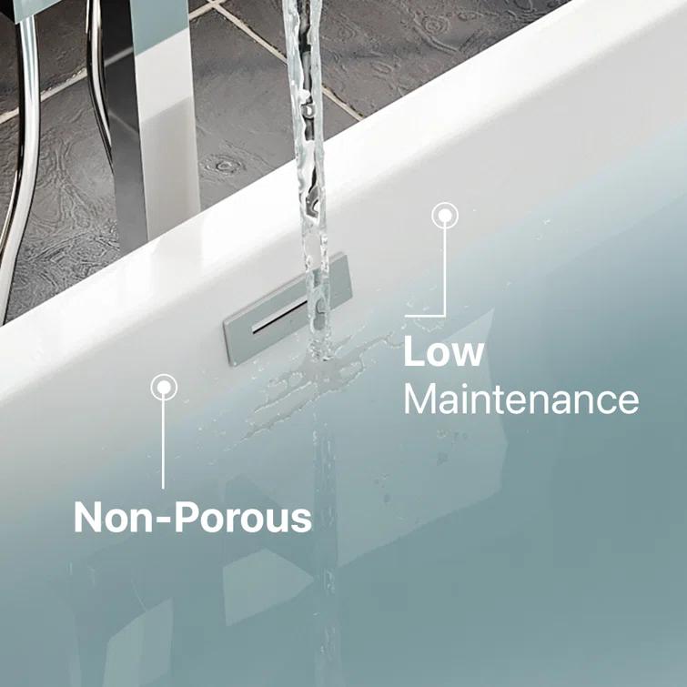 59'' x 32'' Freestanding Soaking Acrylic Bathtub