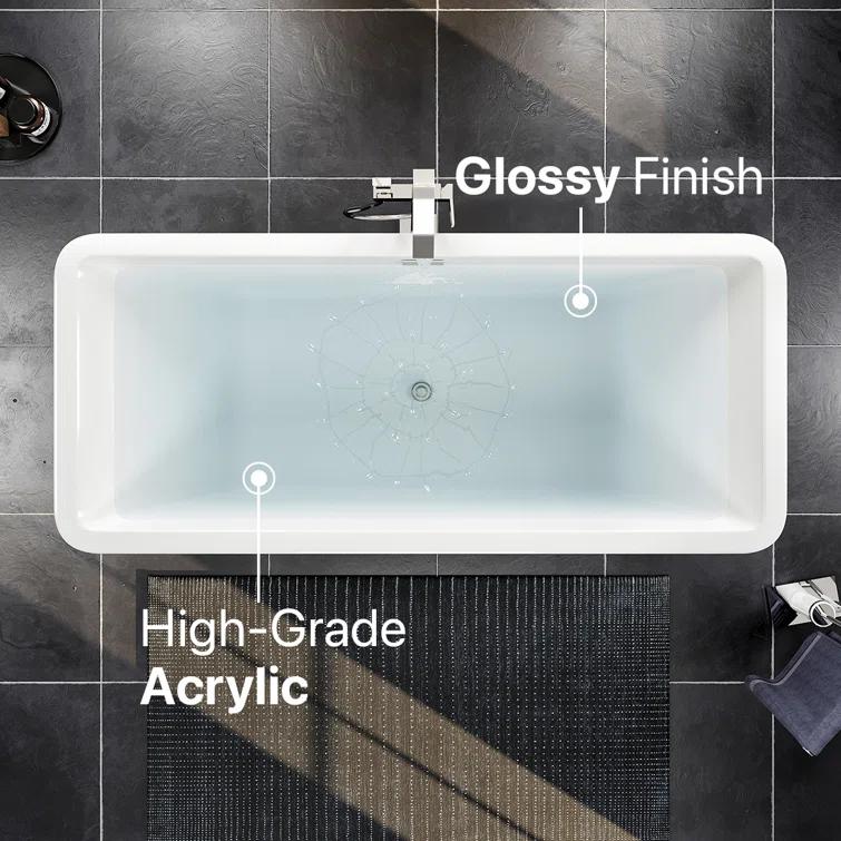 59'' x 32'' Freestanding Soaking Acrylic Bathtub