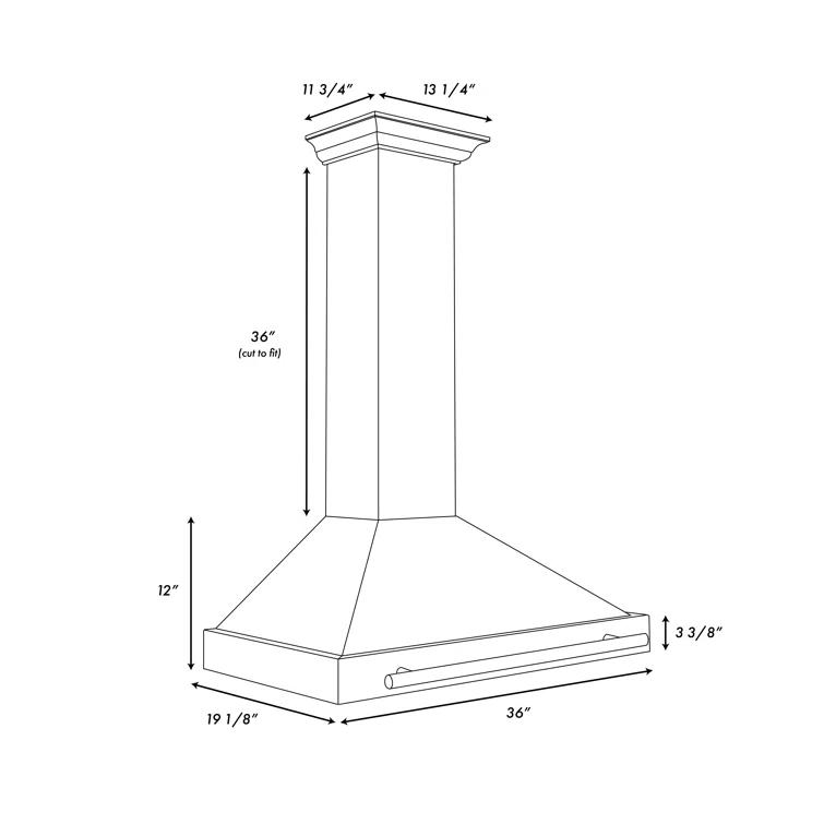ZLINE ZLINE 36 in. Autograph Edition Black Stainless Steel Wall Mount Range Hood W/ Accent Handle BSKB4Z-36-CB