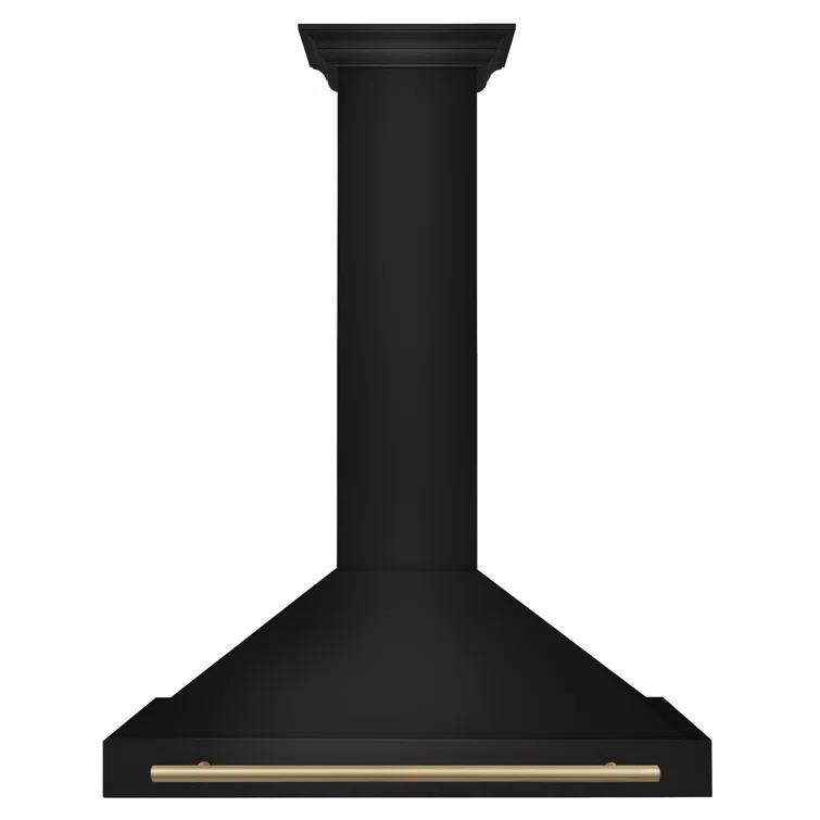 ZLINE ZLINE 36 in. Autograph Edition Black Stainless Steel Wall Mount Range Hood W/ Accent Handle BSKB4Z-36-CB