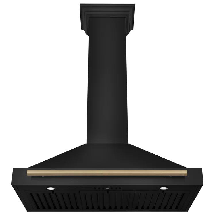 ZLINE ZLINE 36 in. Autograph Edition Black Stainless Steel Wall Mount Range Hood W/ Accent Handle BSKB4Z-36-CB