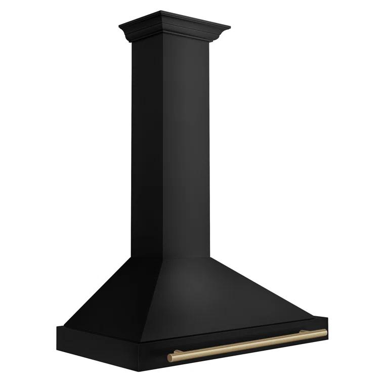ZLINE ZLINE 36 in. Autograph Edition Black Stainless Steel Wall Mount Range Hood W/ Accent Handle BSKB4Z-36-CB