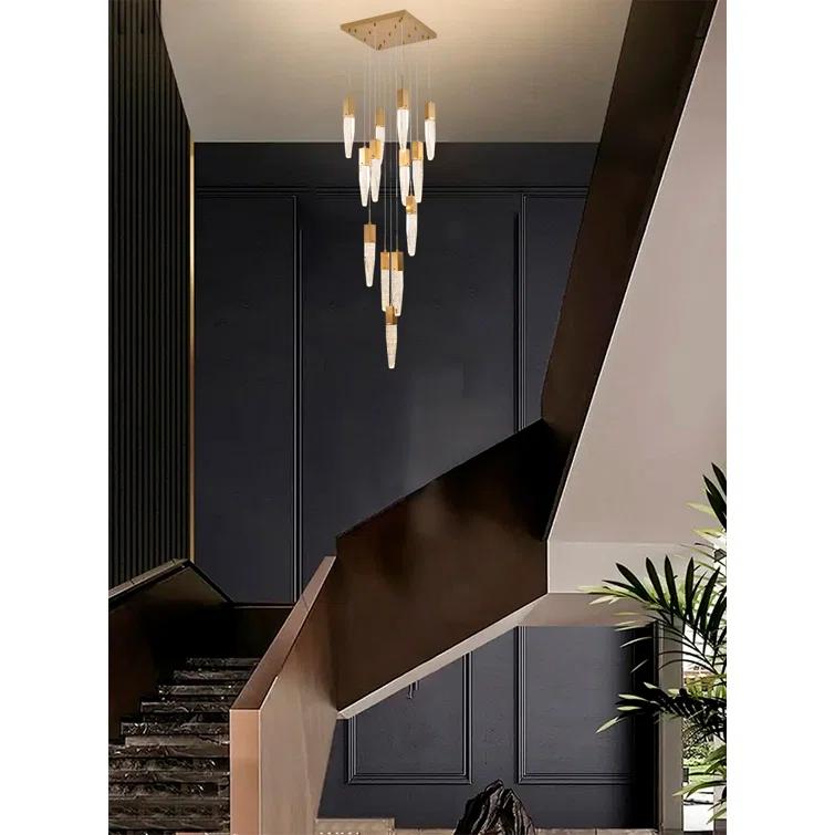 Bethel International Chandelier Gold Metal & Crystal