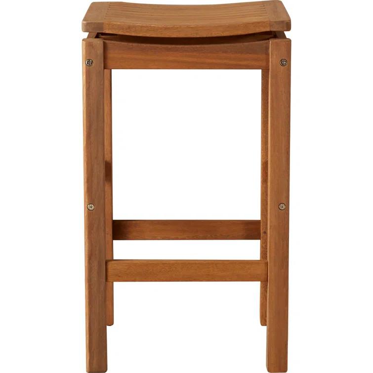 Benedetto 29.5'' Eucalyptus Backless Outdoor Bar Stool
