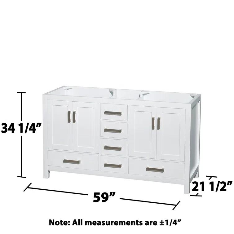 Wyndham Collection Sheffield 59" Freestanding Double Vanity Base Only