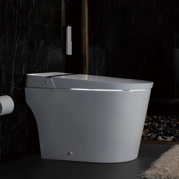 Auto Open/Close Tankless Smart Bidet Toilet with Auto Flush, Foot Sensor Function, Heated Seat,Dryer