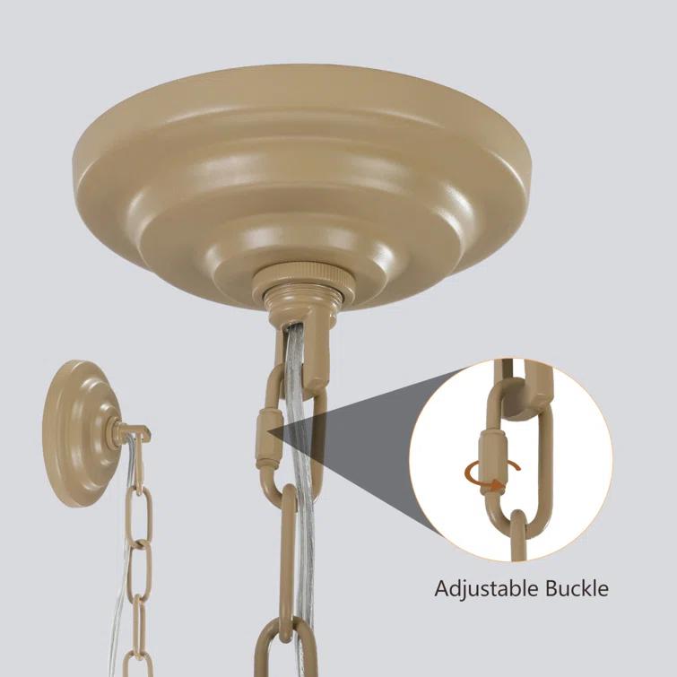 HLILish Bohemian Style Woven Pendant Light 23.6 Inch Rattan Ligh Large Rattan Pendant Light With 5-Tier Rattan Chandelier--Wood