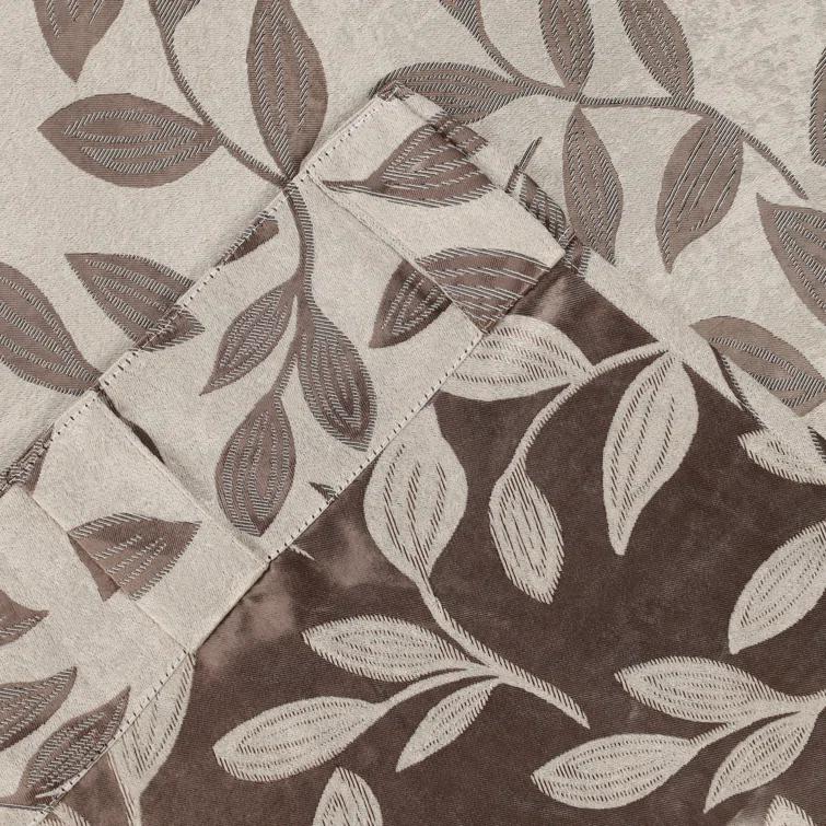 Superior Leaves Machine Washable Room Darkening Blackout Curtains With Back Tabs by Superior (Set of 2)