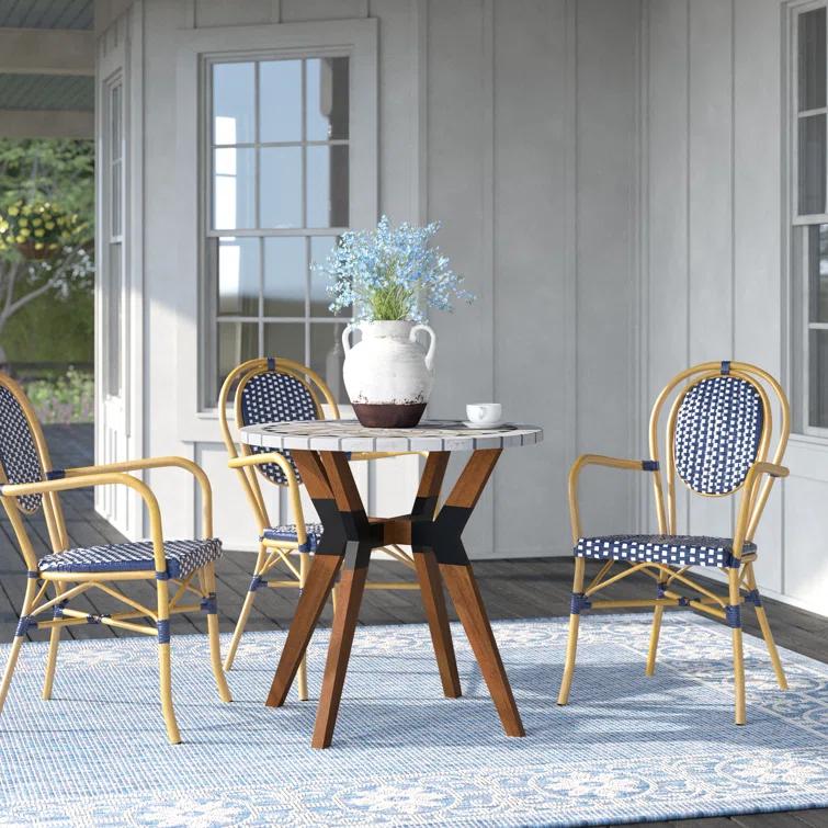 Fleur Round Concrete Outdoor Bistro Table