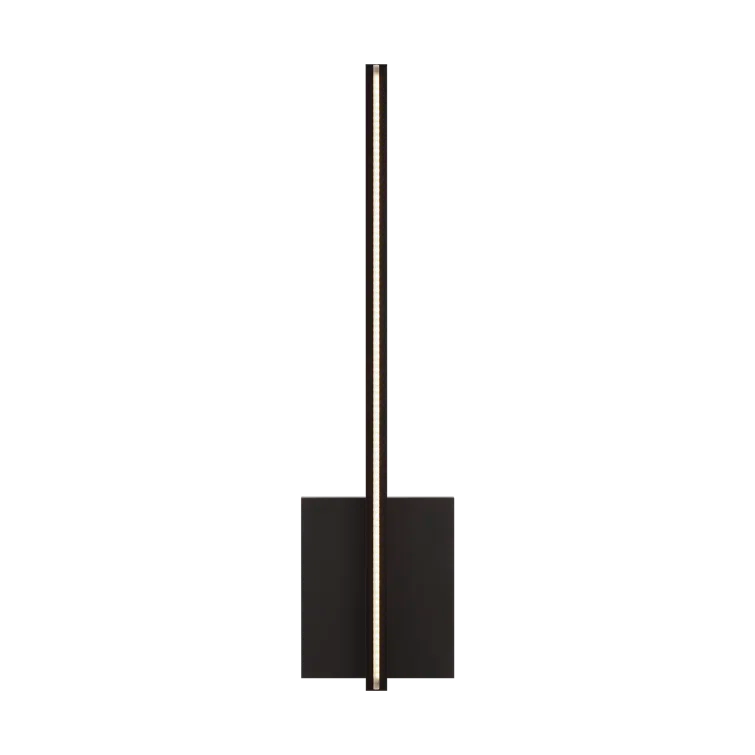 Slim Vertical Matte Black LED Wall Sconce with Acrylic Shade