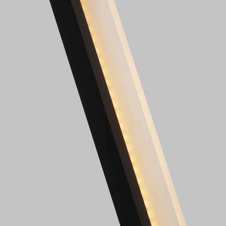 Slim Vertical Matte Black LED Wall Sconce with Acrylic Shade