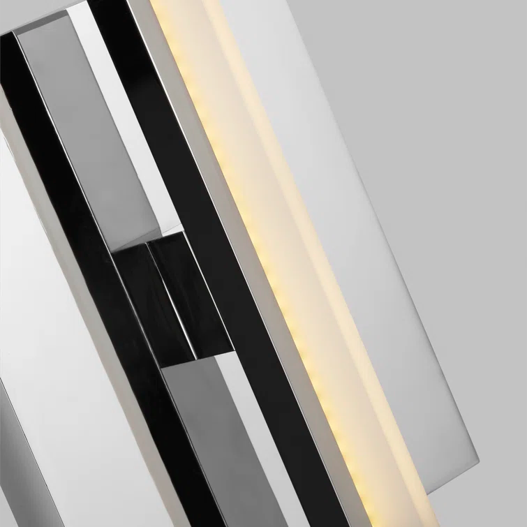 Kenway Chrome 1-Light LED Acrylic Shade Sconce, Dimmable