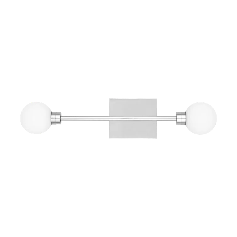 Polished Nickel Dual Globe LED Wall Sconce
