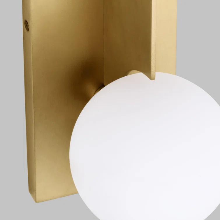 Antique Brass and Glass Dimmable Wall Sconce