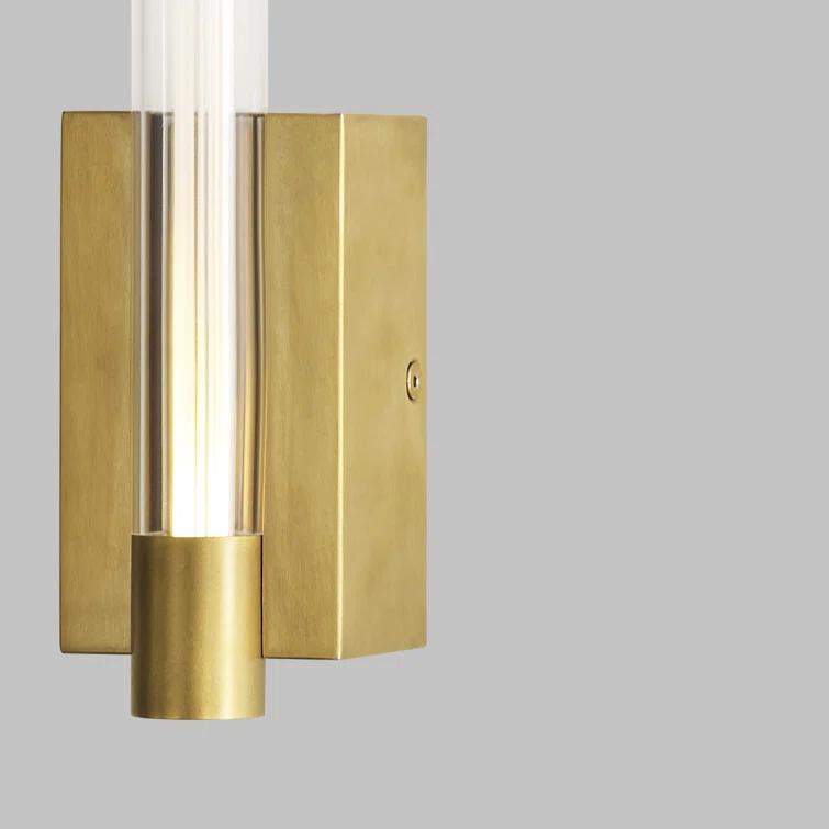 Phobos Dimmable LED Brass Wall Sconce, 21" Height