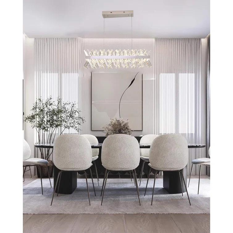 Bethel 34" Chrome Crystal LED Chandelier with Adjustable Cord