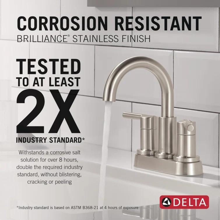 Nicoli Centerset Bathroom Faucet, 2-Handle Bathroom Sink Faucet
