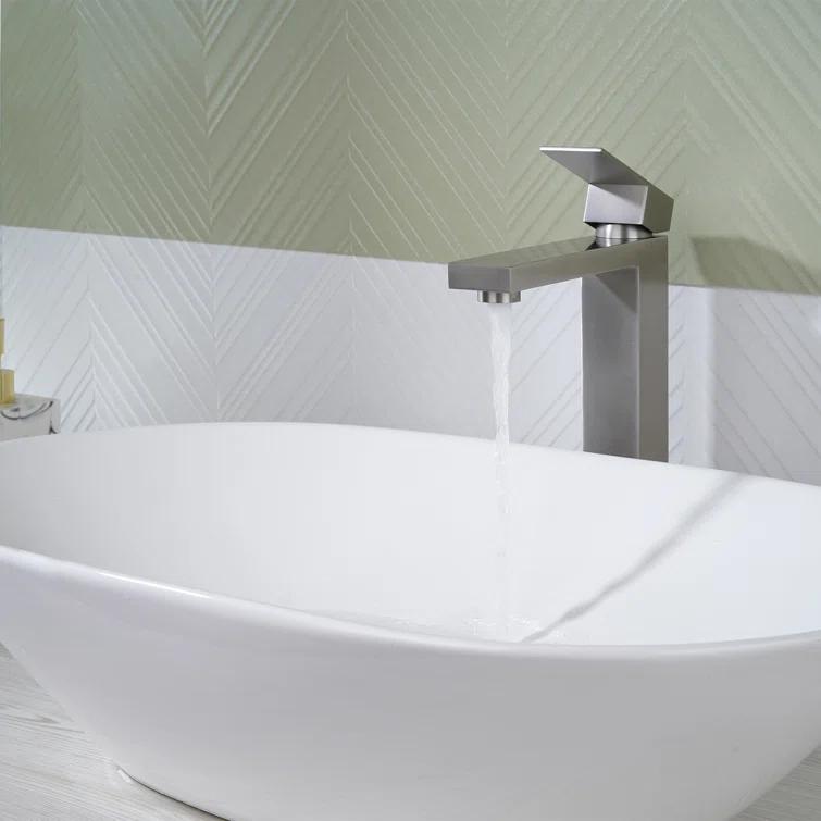 High Arc Single Handle Single Hole Bathroom Faucet With Drain Kit