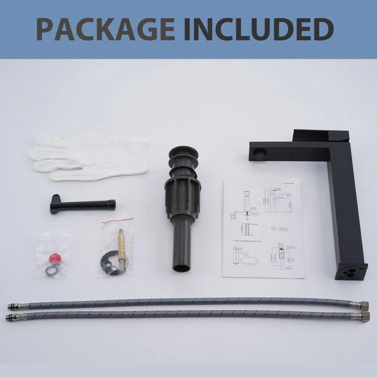 High Arc Single Handle Single Hole Bathroom Faucet With Drain Kit