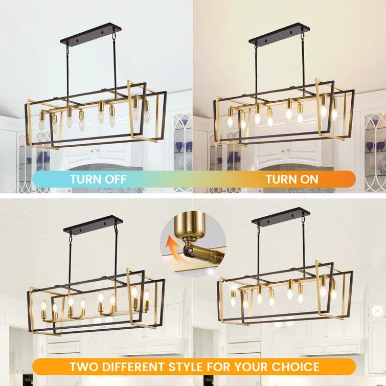 8 - Light Kitchen Island Linear Pendant