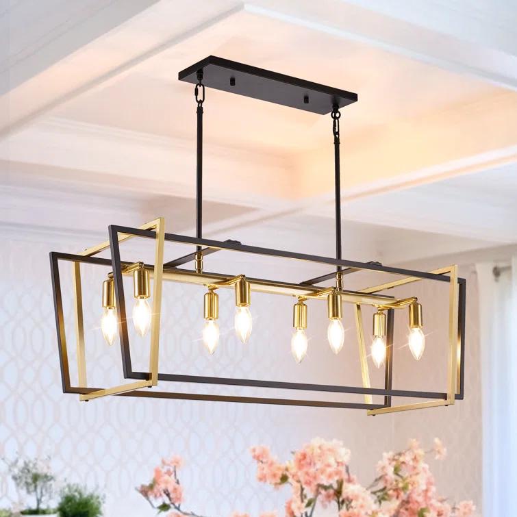 8 - Light Kitchen Island Linear Pendant