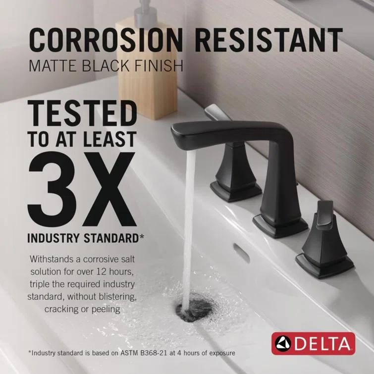 Vesna Widespread Bathroom Faucet 3 Hole, 2-handle Bathroom Sink Faucet with Drain Assembly