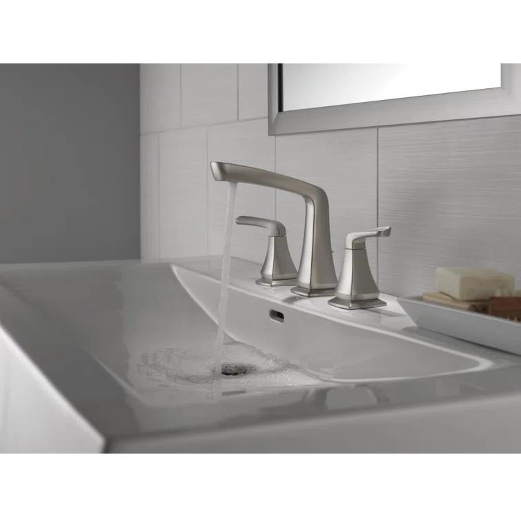 Vesna Widespread Bathroom Faucet 3 Hole, 2-handle Bathroom Sink Faucet with Drain Assembly