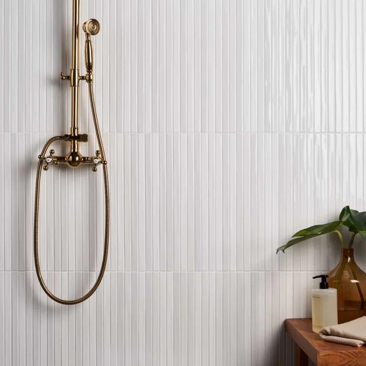 Vivanta 5.27 In. X 17.71 In. Glossy Ceramic Mosaic Elongated Subway Wall Tile (8 Sheets / Box)