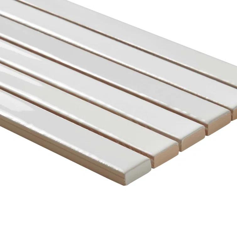 Vivanta 5.27 In. X 17.71 In. Glossy Ceramic Mosaic Elongated Subway Wall Tile (8 Sheets / Box)