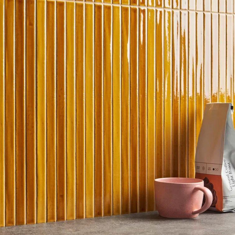 Vivanta 5.27 In. X 17.71 In. Glossy Ceramic Mosaic Elongated Subway Wall Tile (8 Sheets / Box)