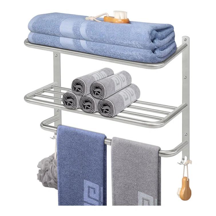 JASODI F0CLCQ42VF Bathroom Towel Rack, 3-Tier Towel Holder with Hooks