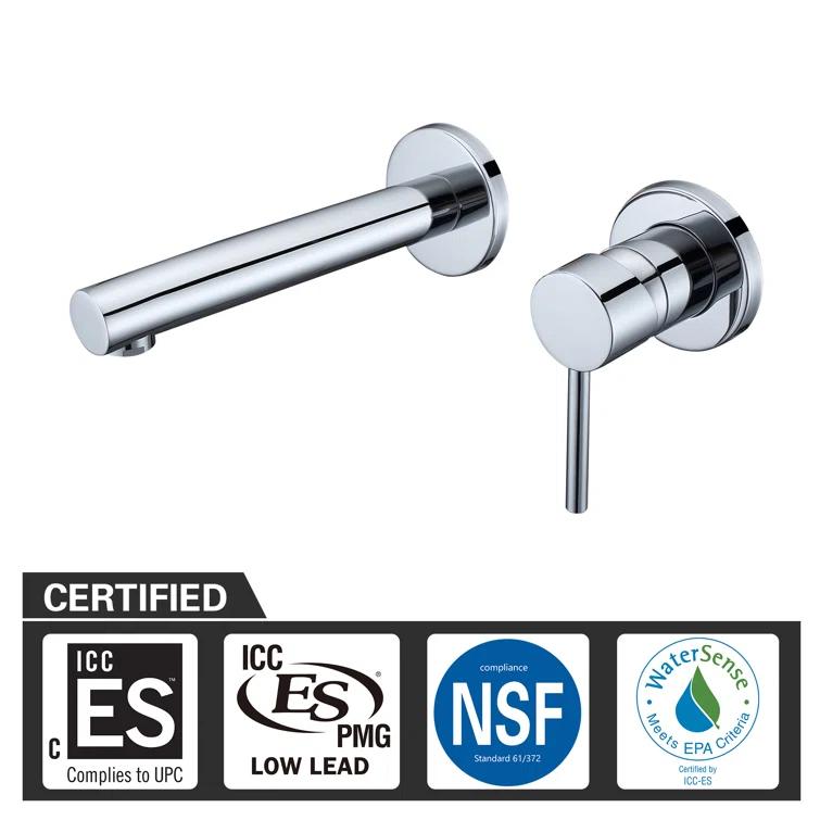 Bathroom Sink Faucet, Ssingle Handle Wall Mount Lavatory Faucet, Bathroom Vanity Faucet With Brass Rough-in Valve