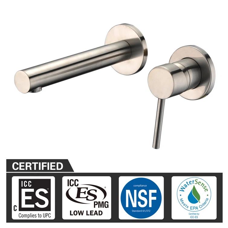 Bathroom Sink Faucet, Ssingle Handle Wall Mount Lavatory Faucet, Bathroom Vanity Faucet With Brass Rough-in Valve