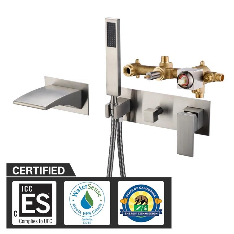 1 Handle Bathroom Waterfall Faucet with Diverter