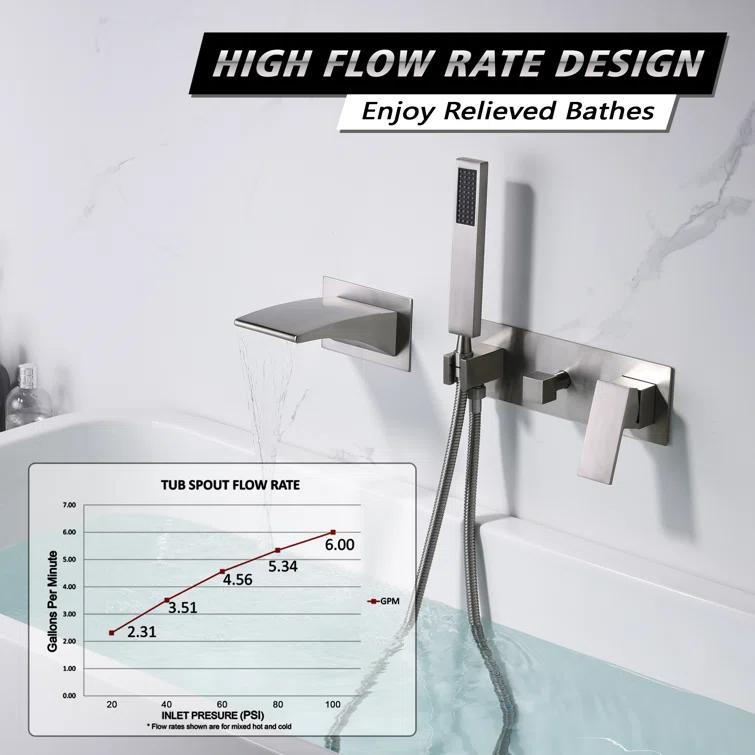 1 Handle Bathroom Waterfall Faucet with Diverter