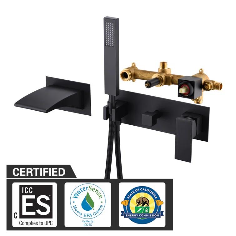 1 Handle Bathroom Waterfall Faucet with Diverter