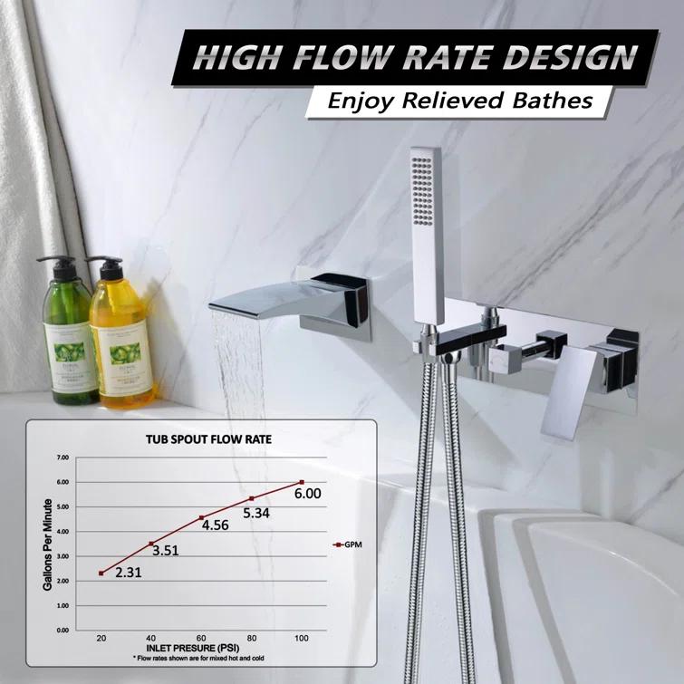 1 Handle Bathroom Waterfall Faucet with Diverter