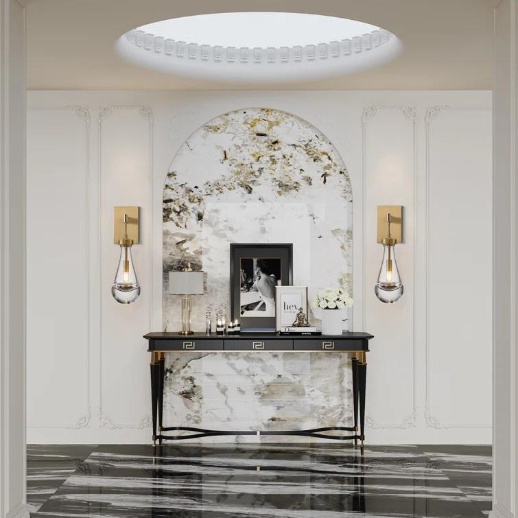 17 Stories Raindrop Thick Crystal Arm Wall Sconce (Set of 2)