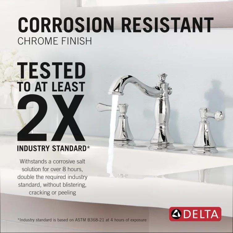 Cassidy Widespread Bathroom Faucet 3 Hole, 2-handle Bathroom Sink Faucet with Drain Assembly