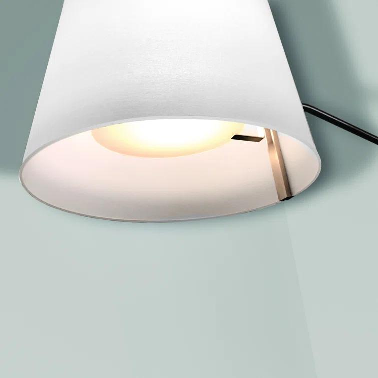 Silva Dark Stained Walnut Floor Lamp with Linen Shade