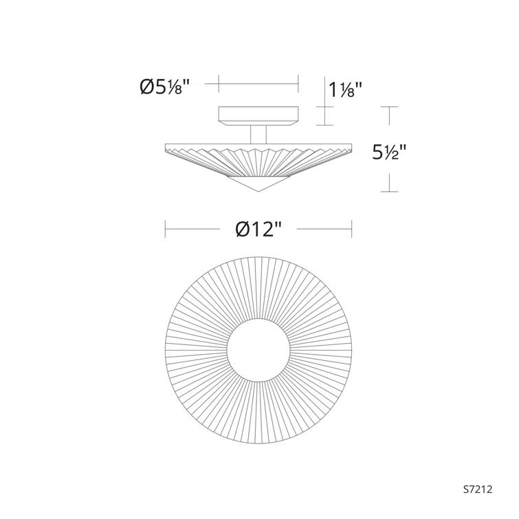 Origami Crystal LED Semi Flush Mount