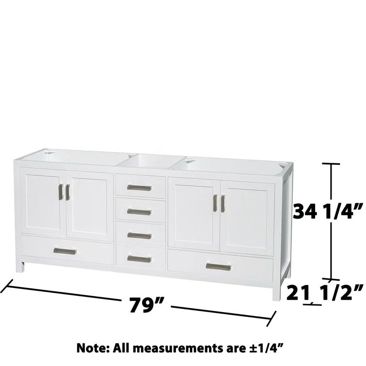 Wyndham Collection Sheffield 79" Freestanding Double Vanity Base Only