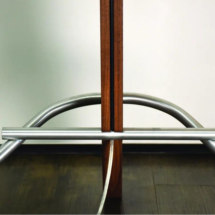 Silva Dark Stained Walnut Floor Lamp with Linen Shade