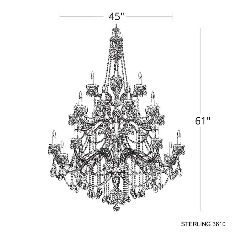 Sterling 25 - Light Glass Tiered Chandelier
