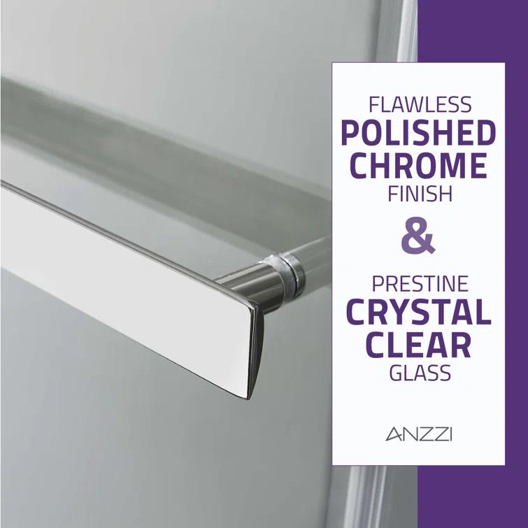 Kahn 60" W x 76" H Double Sliding Frameless Shower Door